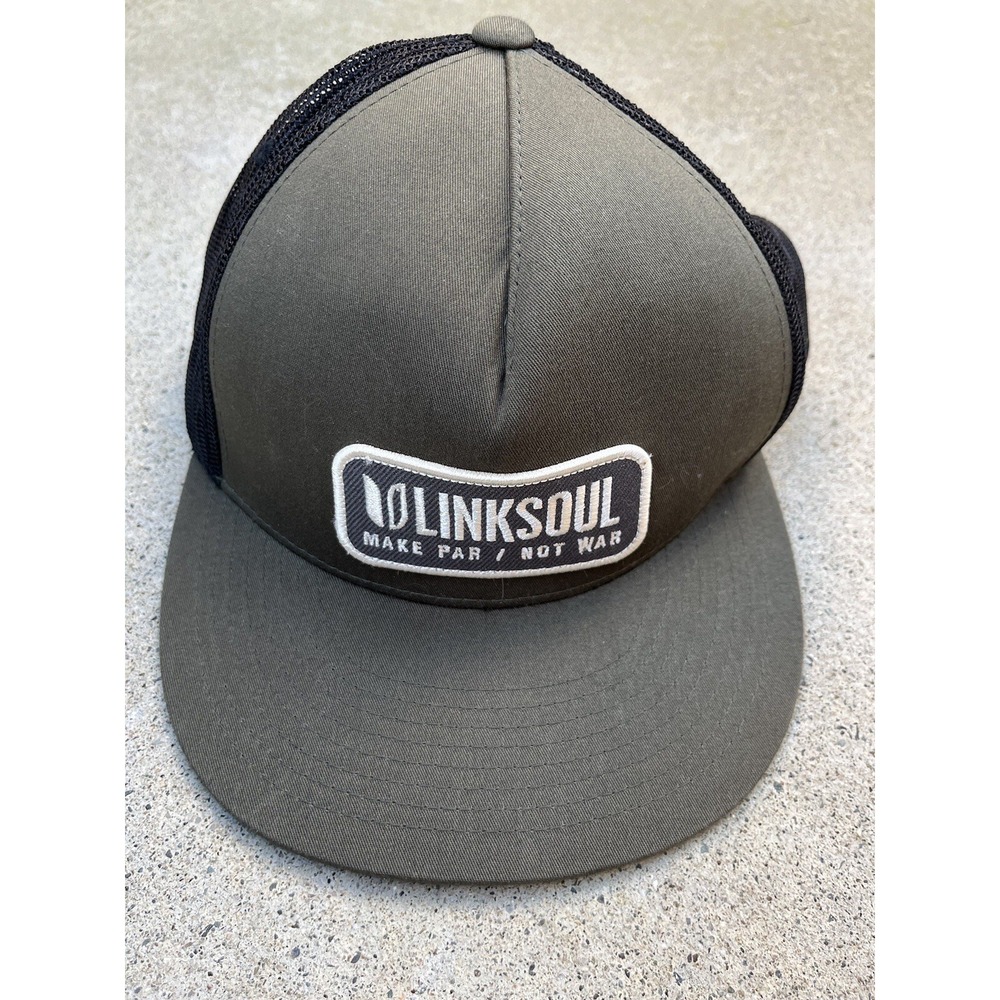 Linksoul Unisex Green Snapback Hat Spell-Out Adjustable Golf Prep Casual CA Sun